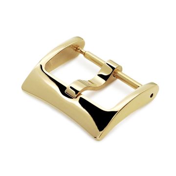 16mm, 18mm, 20mm #65 Classic Tang Buckle for Leather Watch Strap, Polished IP Gold - 16mm