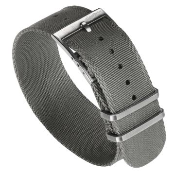 WatchGecko Signature Single Pass Military Nylon Watch Strap - Grey - 22mm