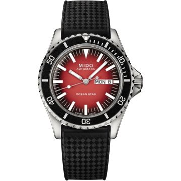 Mido Ocean Star Tribute Gradient Stainless Steel / Red