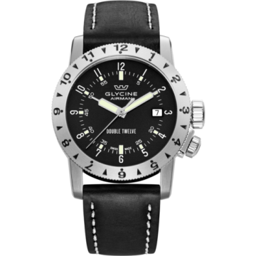 Glycine Airman Double Twelve Black / Stainless Steel