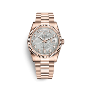 Rolex Day-Date 36 Everose Fluted / President / Meteorite