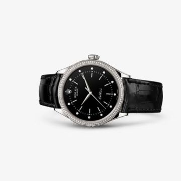 Rolex Cellini Time White Gold / Diamond / Black