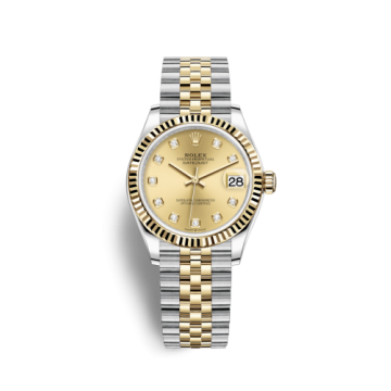 Rolex Datejust 31 Stainless Steel / Yellow Gold / Fluted / Champagne - Diamond / Jubilee