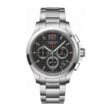 Longines Conquest V.H.P. Chronograph 44 Stainless Steel / Black / Bracelet