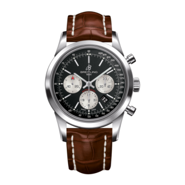 Breitling Transocean Chronograph Stainless Steel / Reverse Panda / Croco / Folding