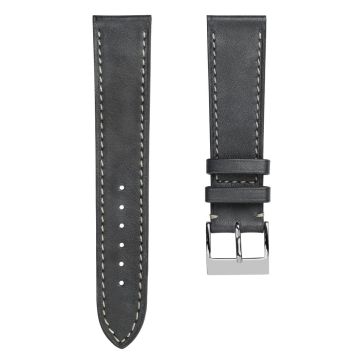 Rochefort Flat Patina Calf Leather Watch Strap - Platinum - 17mm