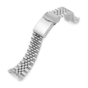 Super-J Louis Watch Band for Orient Kamasu RA-AA0002L19B RA-AA0004E19A RA-AA0006L19A, Stainless Steel - Polished Center Links, GEN R Endlink, V Diver Clasp - 22mm