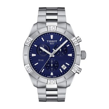 Tissot PR 100 Sport Gent Chronograph Stainless Steel / Blue / Bracelet