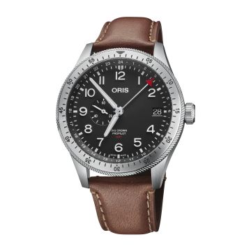 Oris Big Crown ProPilot Timer GMT Stainless Steel / Black / Leather