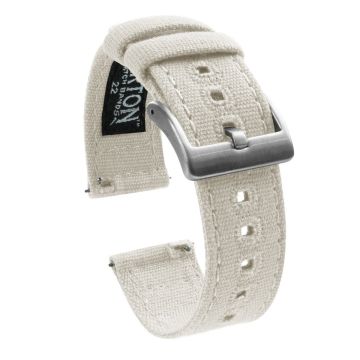 Linen White Premium Canvas Watch Band - 23mm
