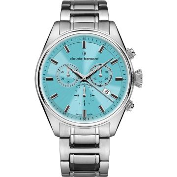 Claude Bernard Proud Heritage Chronograph Turquoise / Silver