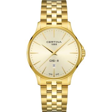 Certina DS-8 Gent Quartz Yellow Gold / Champagne / Bracelet