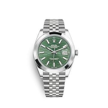 Rolex Datejust 41 Stainless Steel Smooth / Jubilee / Green - Fluted