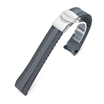 StrapXPro - Grey SMX02A Rubber Strap compatible with Seiko Speedtimer SSC911 Series - 21mm