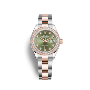 Rolex Lady-Datejust 28 Rolesor Rose Diamond / Oyster / Olive Diamond