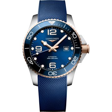 Longines HydroConquest 43 Automatic Stainless Steel - Pink Gold / Blue / Rubber