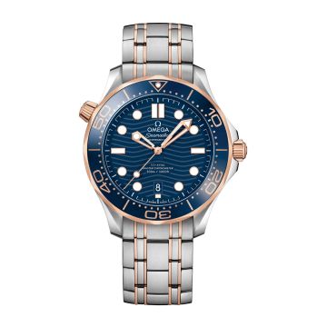 Omega Seamaster Diver 300M Master Co-Axial 42 Stainless Steel / Sedna Gold / Blue / Bracelet