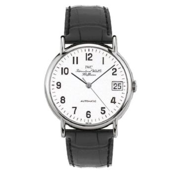 IWC Schaffhausen Portofino Automatic Stainless Steel / White - Railroad / Strap