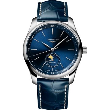 Longines Master Collection 40 Moonphase Stainless Steel / Blue / Alligator