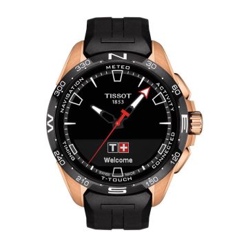 Tissot T-Touch Connect Solar Rose Gold - Ceramic / Black / Rubber