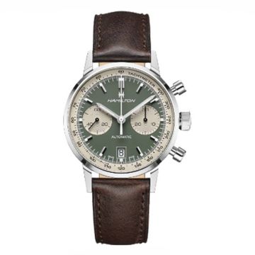 Hamilton Intra-Matic 68 Auto Chrono Stainless Steel / Green / Strap