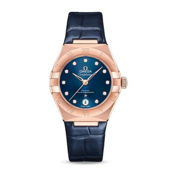Omega Constellation Manhattan 29 Co-Axial Master Chronometer Sedna Gold / Diamond / Blue - Diamond