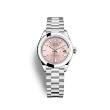 Rolex Lady-Datejust 28 Platinum Domed / President / Pink