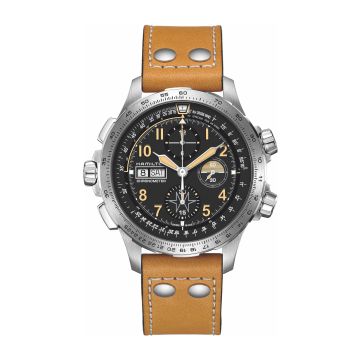 Hamilton Khaki Aviation X Wind Day Date Auto Chrono Lion Stainless Steel / Black