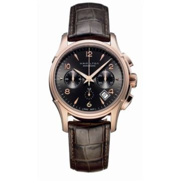 Hamilton Jazzmaster Automatic Chronograph 42mm Black Dial PVD Gold