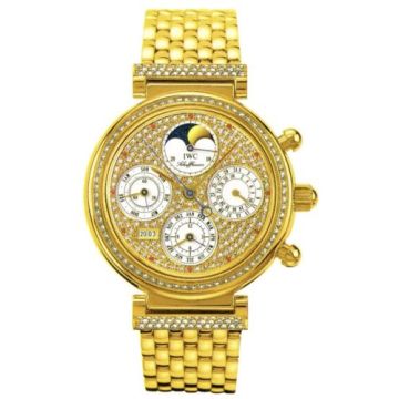 IWC Schaffhausen Da Vinci Perpetual Yellow Gold / Diamond / Paved / German / Bracelet