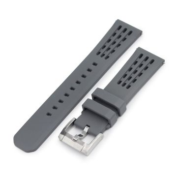 Ocellus Light Grey Quick Release FKM Rubber Sports Watch Strap, 20mm or 22mm - 22mm