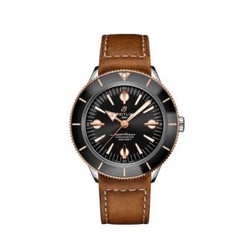 Breitling Superocean Heritage '57 Stainless Steel / Red Gold / Black / Calf / Folding