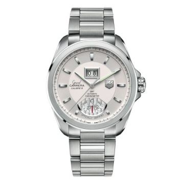 TAG Heuer Grand Carrera Calibre 8 RS Grande Date GMT Stainless Steel / Silver / Bracelet
