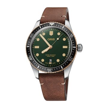 Oris Divers Sixty-Five 40 Stainless Steel / Bronze / Green / Calf