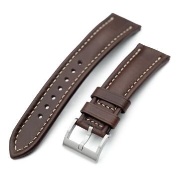 Aviator Style Quick Release Brown Horween Chromexcel Leather Watch Band 19mm, 20mm, 22mm or 23mm - 23mm