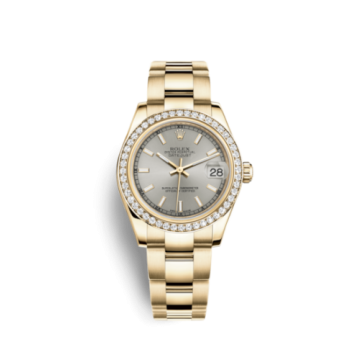 Rolex Datejust 31 Yellow Gold Diamond / Oyster / Silver