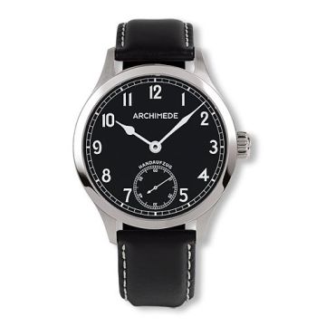 Archimede DeckWatch Stainless Steel / Black / Black Leather