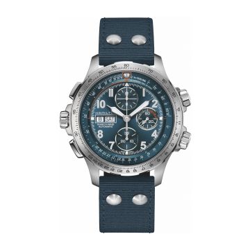 Hamilton Khaki Aviation X Wind Day Date Auto Chrono Blue / Canvas