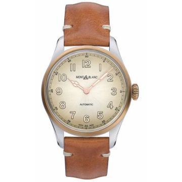 Montblanc 1858 Automatic 40 Stainless Steel / Bronze / Champagne / Calf