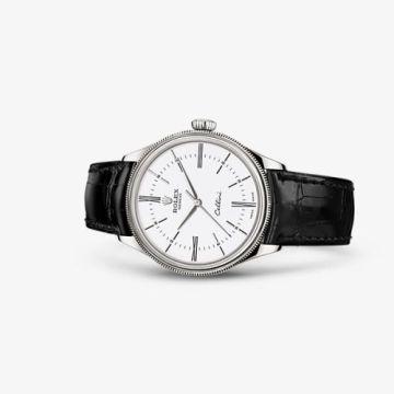 Rolex Cellini Time White Gold / White / Alligator Black