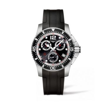 Longines Hydroconquest 41 Quartz Chronograph Stainless Steel / Black / Rubber