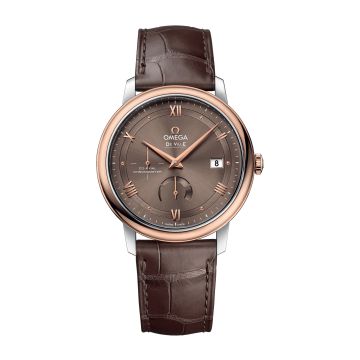 Omega De Ville Prestige Co-Axial 39.5 Power Reserve Stainless Steel / Red Gold / Vintage Brown