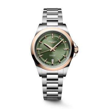 Longines Conquest 30 Stainless Steel - Pink Gold / Green / Bracelet