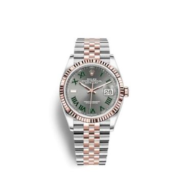 Rolex Datejust 36 Stainless Steel / Everose / Fluted / Slate - Roman / Jubilee