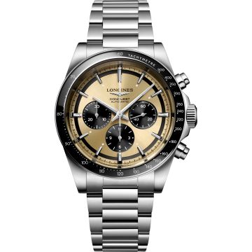 Longines Conquest Chronograph 42 Stainless Steel / Brown / Bracelet