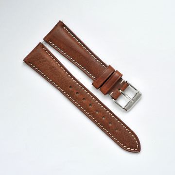 Vintage Veg Tan Embossed Italian Leather Cinnamon Brown Watch Strap with Quick Release - 18mm