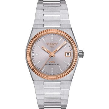 Tissot PRX 35 Powermatic 80 Stainless Steel - Rose Gold / Grey - Diamond