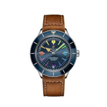 Breitling Superocean Heritage '57 Stainless Steel / Blue Rainbow / Calf / Folding