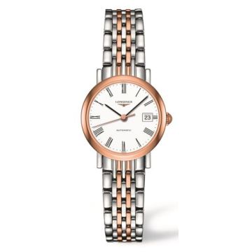 Longines Elegant Collection 25.5 Automatic Stainless Steel / Red Gold / White