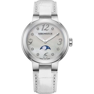 Aerowatch Harmonie Lady Moon Phase White 35mm